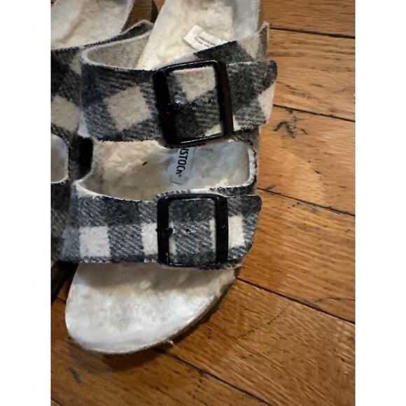 Womens Size 37 Birkenstock Arizona Rivet Plaid Shearling - Picture 4 of 6